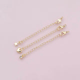 18K Gold Filled Chain Extender for Necklace Bracelet Supply Component Findings Extenders Lobster Claw Clasps with Gold Extender Chain