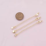 18K Gold Filled Chain Extender for Necklace Bracelet Supply Component Findings Extenders Lobster Claw Clasps with Gold Extender Chain