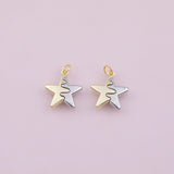 Star Two Tone Charms 18K Gold Filled Silver Charm for Charm Bar Bracelets Necklaces Charms Gold Filled Charms Minimalist CZ Pave