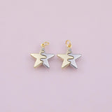 Star Two Tone Charms 18K Gold Filled Silver Charm for Charm Bar Bracelets Necklaces Charms Gold Filled Charms Minimalist CZ Pave