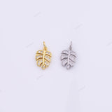 18k GF Leaf Charm 9x14mm for Charm Bar Bracelets and Necklaces Gold Silver Pave CZ Minimalist Charms 18K Gold Filled