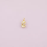 Twist Sun Burst Charm 18K Gold Filled Charm for Charm Bar Bracelets Necklaces Charms Gold Filled Charms Minimalist CZ Pave