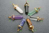 2 pcs NATURAL GEMSTONE Polished Double Terminated Points Pendant