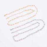 16" GOLD PVD Ion Plated Paperclip Necklace Round 4x10mm Tarnish Resistant