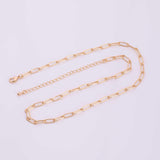 16" GOLD PVD Ion Plated Paperclip Necklace Round 4x10mm Tarnish Resistant
