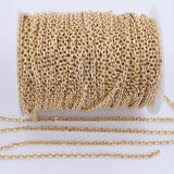 Gold Plated Faceted Oval Chain 4x5mm Ion Plated Tarnish Resistant Sold by the Yard