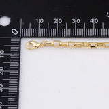 Rectangle Necklace 14K Gold Ion Plated Necklace 3mm Tarnish Resistant