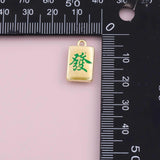 Mahjong tiles charm 18k Gold Filled charm bar charms for bracelets and necklaces minimalist cz pave silver for jewelry making diy