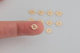 14KGF Zodiac Horoscoper Connectors 6x8.5mm 14kt Gold Filled Zodiac Connectors Bracelet Letter Charm Disc Permanent Jewelry Supplies