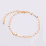 18k Gold PVD Ion Charm Bar Bracelet Small Paperclip Bracelet 3x6mm