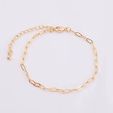 18k Gold Filled Charm Bar Bracelet Small Paperclip Bracelet