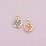 Flower hand painted Charm 18K Gold Filled Charm for Charm Bar Bracelets Necklaces Charms Gold Filled Charms Minimalist CZ Pave k399
