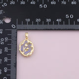 Flower hand painted Charm 18K Gold Filled Charm for Charm Bar Bracelets Necklaces Charms Gold Filled Charms Minimalist CZ Pave k399