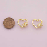 Carabiner screw clasp heart 18K Gold Filled Charm for Charm Bar Bracelets Necklaces Charms Gold Filled Charms Minimalist CZ Pave