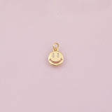 Smiley Face Charm 18K Gold Filled Charm for Charm Bar Bracelets Necklaces Charms Gold Filled Charms Minimalist CZ Pave