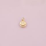 Smiley Face Charm 18K Gold Filled Charm for Charm Bar Bracelets Necklaces Charms Gold Filled Charms Minimalist CZ Pave