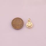 Smiley Face Charm 18K Gold Filled Charm for Charm Bar Bracelets Necklaces Charms Gold Filled Charms Minimalist CZ Pave