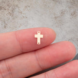 Cross connector charm, Permanent Jewelry Connectors 14k Gold Filled Sterling Silver for permanent jewelry