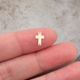 Cross connector charm, Permanent Jewelry Connectors 14k Gold Filled Sterling Silver for permanent jewelry