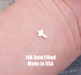 Cross connector charm, Permanent Jewelry Connectors 14k Gold Filled Sterling Silver for permanent jewelry