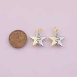Star Two Tone Charms 18K Gold Filled Silver Charm for Charm Bar Bracelets Necklaces Charms Gold Filled Charms Minimalist CZ Pave