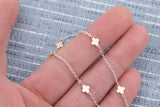 Mix Metal Clover Gold filled and Sterling 5mm, Wholesale, USA Made, Chain by foot Permanent Jewelry Chain