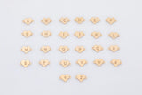 Heart Letter Connectors 14K Gold Filled Made in USA - 6x8mm Alphabet Number Connector for Bracelet Initial Charm Permanent Jewelry Supplies