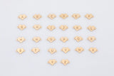 Heart Letter Connectors 14K Gold Filled Made in USA - 6x8mm Alphabet Number Connector for Bracelet Initial Charm Permanent Jewelry Supplies