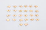 Heart Letter Connectors 14K Gold Filled Made in USA - 6x8mm Alphabet Number Connector for Bracelet Initial Charm Permanent Jewelry Supplies