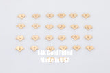 Heart Letter Connectors 14K Gold Filled Made in USA - 6x8mm Alphabet Number Connector for Bracelet Initial Charm Permanent Jewelry Supplies
