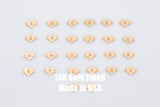 Heart Letter Connectors 14K Gold Filled Made in USA - 6x8mm Alphabet Number Connector for Bracelet Initial Charm Permanent Jewelry Supplies