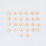Heart Letter Charms 14K Gold Filled Made in USA - 6x8mm Alphabet Number Connector for Bracelet Initial Charm Permanent Jewelry Supplies