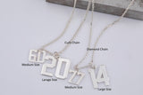 Personalized Sterling Silver Sports Number Necklace • Custom Jersey Number Pendant- USA Made