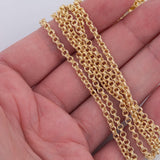 Double Rolo Chain 3mm 14K Gold PVD Ion Plated Tarnish Resistant Chain- 1 yard