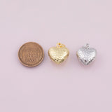 Flower Heart Charm 18K Gold Filled Charm for Charm Bar Bracelets Necklaces Charms Gold Filled Charms Minimalist CZ Pave