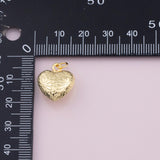 Flower Heart Charm 18K Gold Filled Charm for Charm Bar Bracelets Necklaces Charms Gold Filled Charms Minimalist CZ Pave