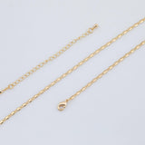 16" Anchor Tab Necklace 2mm Gold Ion PVD Plated Tarnish Resistant
