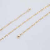 16" Anchor Tab Necklace 2mm Gold Ion PVD Plated Tarnish Resistant