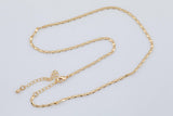 16" Anchor Tab Necklace 2mm Gold Ion PVD Plated Tarnish Resistant