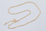 16" Anchor Tab Necklace 2mm Gold Ion PVD Plated Tarnish Resistant
