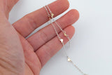 Mix Metal Heart Gold filled and Sterling 5mm, Wholesale, USA Made, Chain by foot Permanent Jewelry Chain