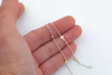 Mix Metal Cross Gold filled and Sterling 9 mm, Wholesale, USA Made, Chain by foot Permanent Jewelry Chain