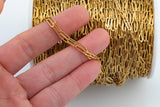 Stainless Gold PVD- Paper Clip Ion Plated Chain 3x9mmTarnish Resistant by the Yard