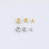 20pcs Gold Crimp Covers 4mm 3mm 2mm - Gold pvd Ion Plated Tarnish Resistant Crimp Covers