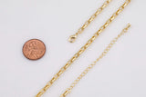 Rectangle Necklace 14K Gold Ion Plated Necklace 3mm Tarnish Resistant