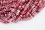 Strawberry Rose- High Quality in Roundel, 8mm- Full 15.5 Inch Strand-Full Strand 15.5 inch Strand Smooth Gemstone Beads
