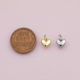 18K Gold Filled Tiny Heart Pendant,Dainty Heart Charm Bracelet Necklace for DIY Jewelry Making Supply