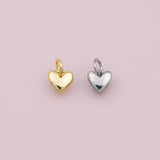 18K Gold Filled Tiny Heart Pendant,Dainty Heart Charm Bracelet Necklace for DIY Jewelry Making Supply