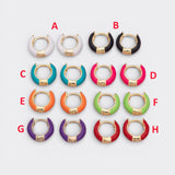 Colorful Enamel Huggie Hoop Enamel Earring - 15mm- 5mm thick Huggies - 1 pair per order