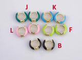 Colorful Enamel Huggie Hoop Enamel Earring - 15mm- 5mm thick Huggies - 1 pair per order